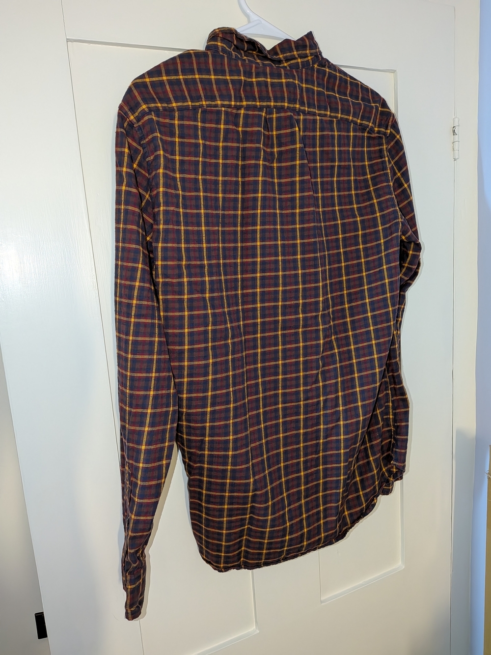 J. Crew Men’s Plaid Button-Down Shirt in Navy, Red, Yellow - Picture 5 of 5